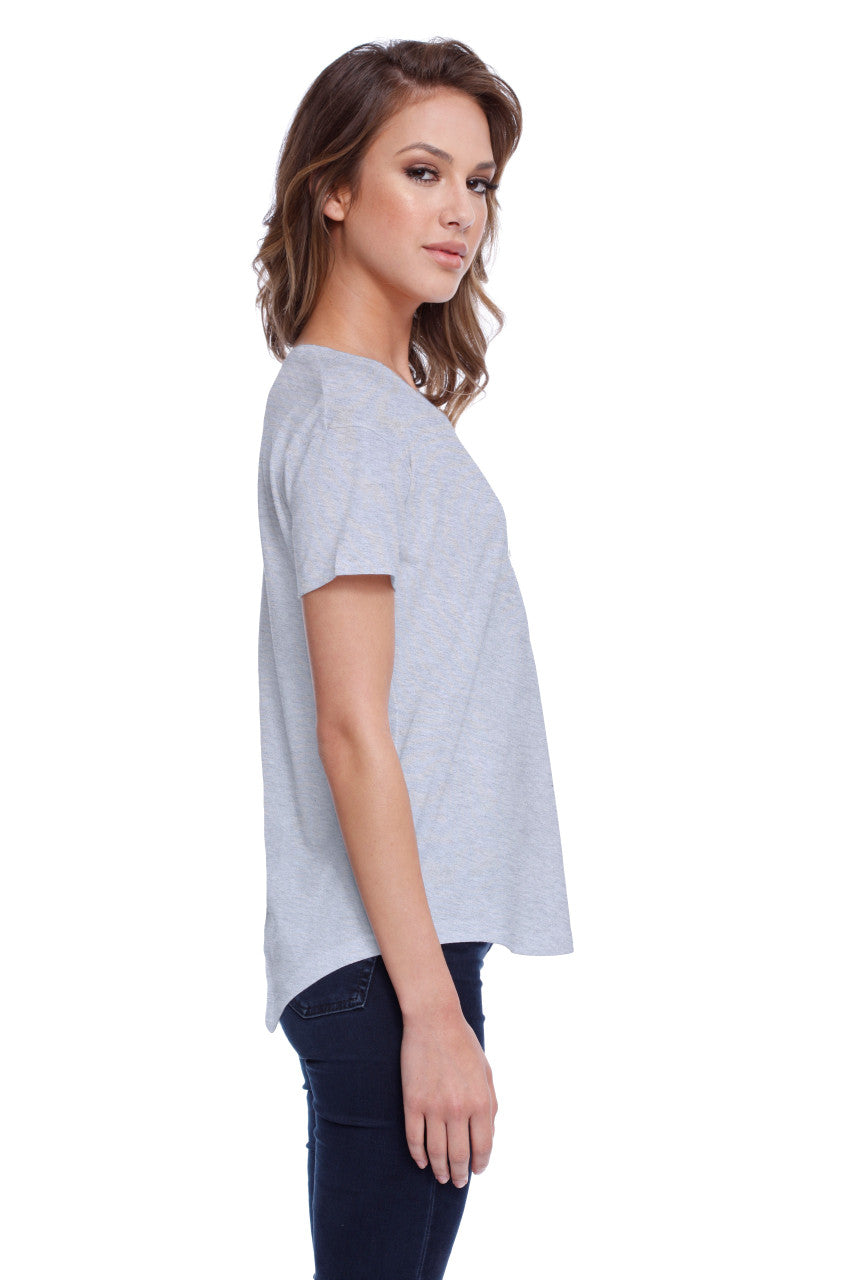 1420 - Women's CVC Melrose High Low T-shirt