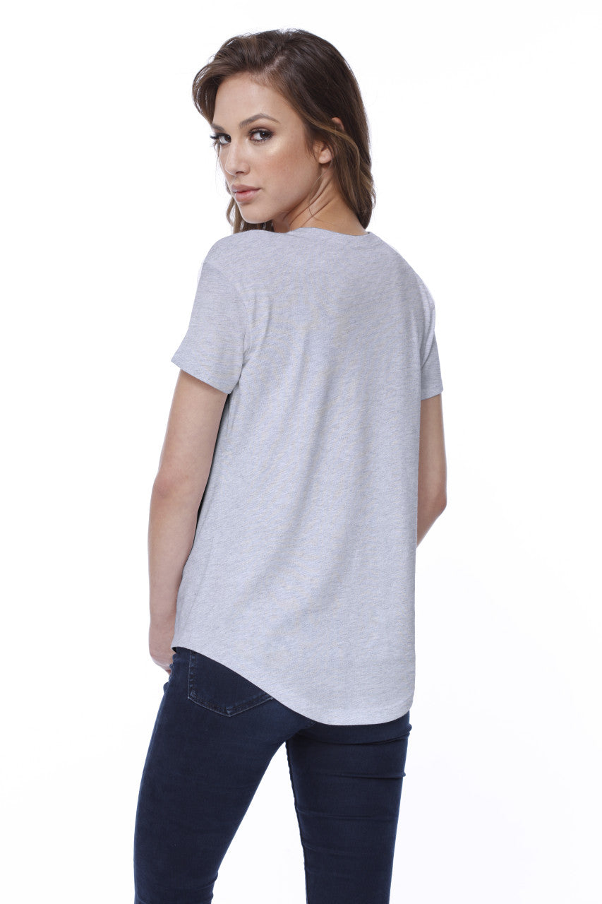 1420 - Women's CVC Melrose High Low T-shirt