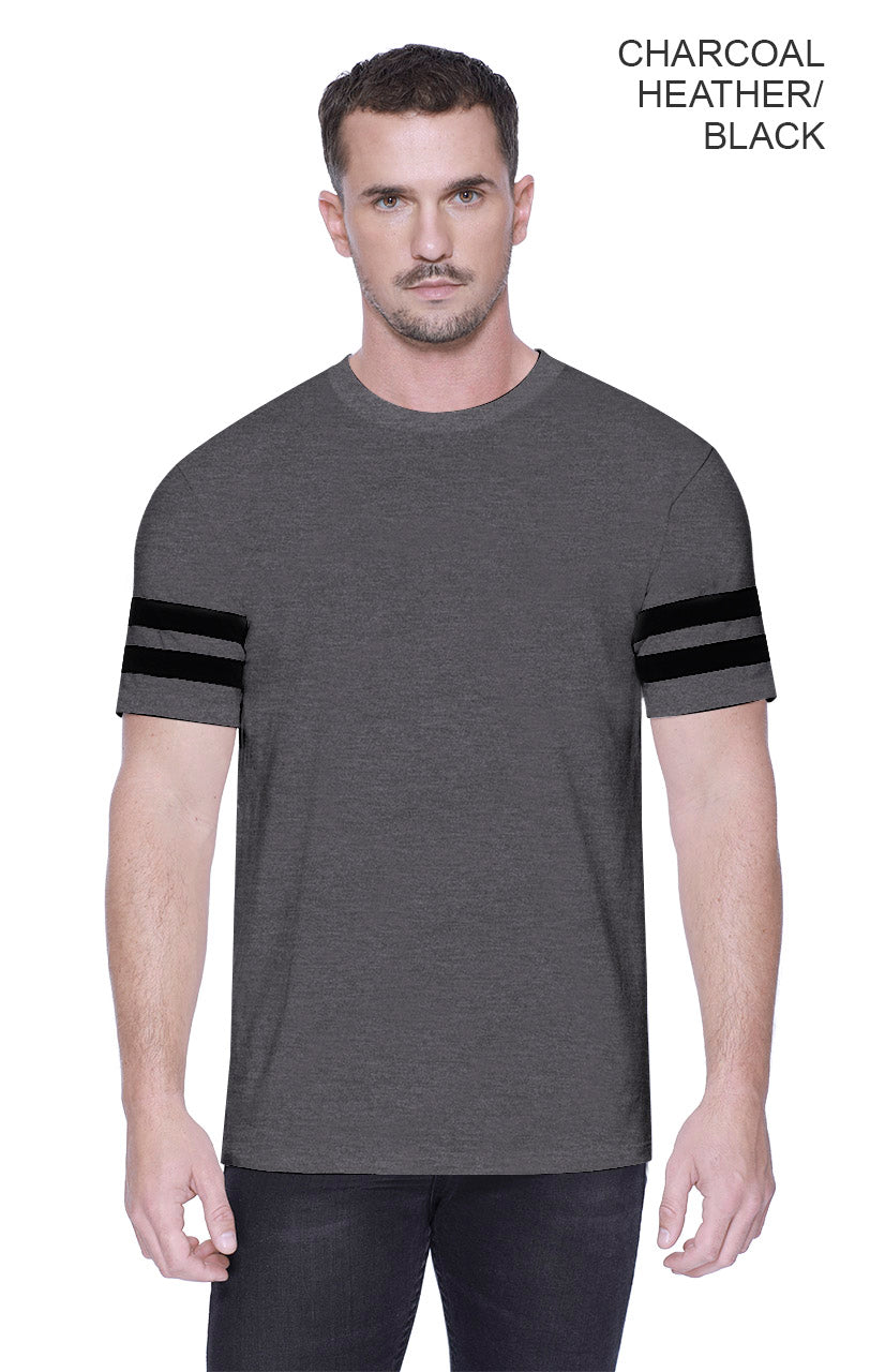 2430 - Men's CVC Stripe Varsity T-shirt