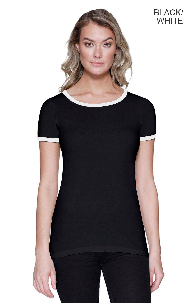 1431 - Women's CVC Ringer T-shirt