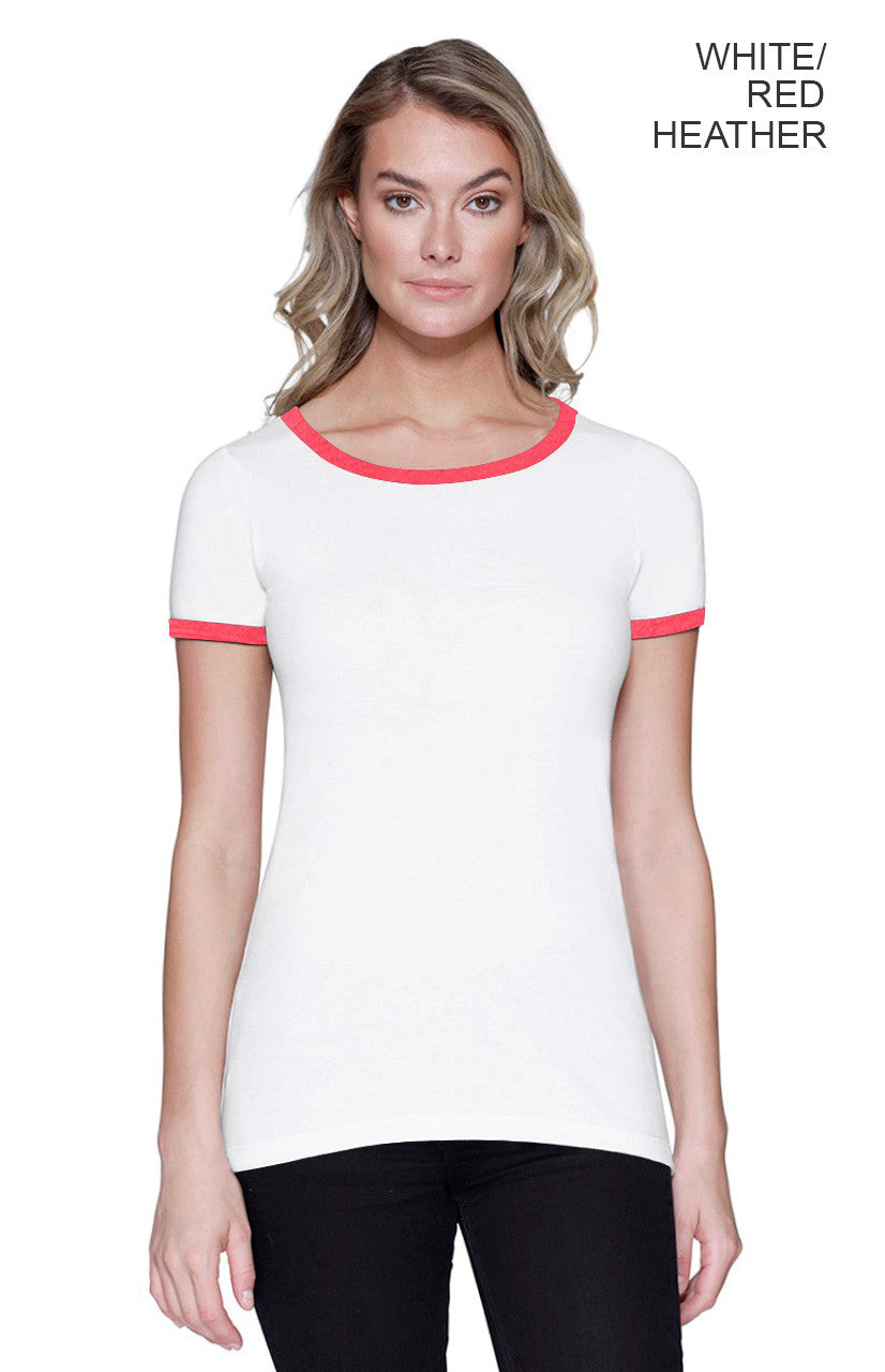1431 - Women's CVC Ringer T-shirt