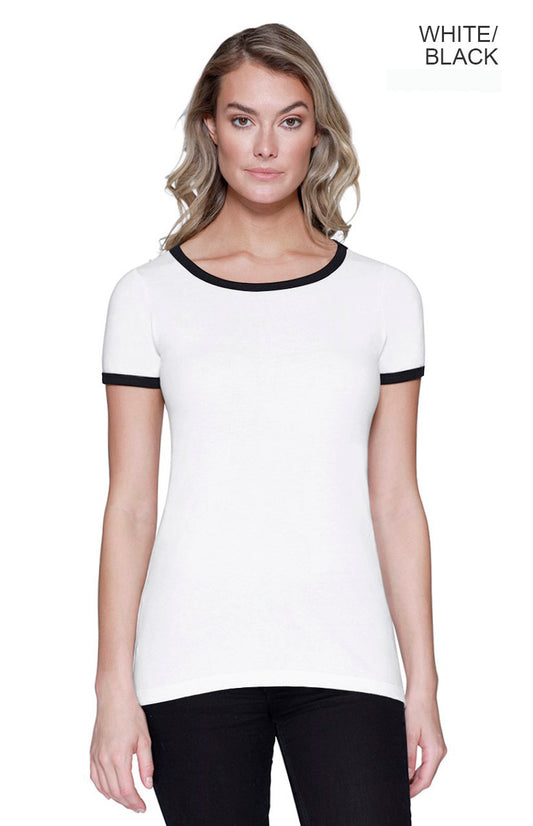 1431 - Women's CVC Ringer T-shirt