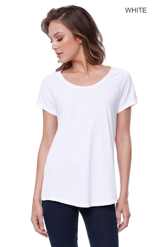 1474 - Women's CVC Loose S/S Raglan