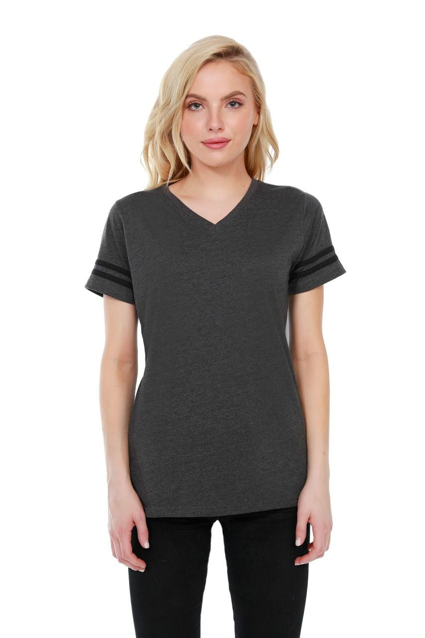1433 - Women's Varsity with Stripes Tee